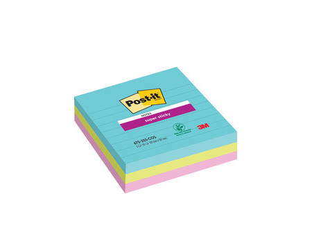Post-it Bloc-note super sticky notes, ligné, 101 x 152 mm