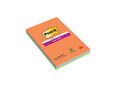 Post-it Bloc-note super sticky notes, 101 x 152 mm, ligné