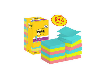 Post-it Bloc-note super sticky z-notes, 76 x 76 mm, 8+4