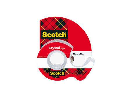 Scotch Ruban adhésif Crystal, transparent, avec dévidoir