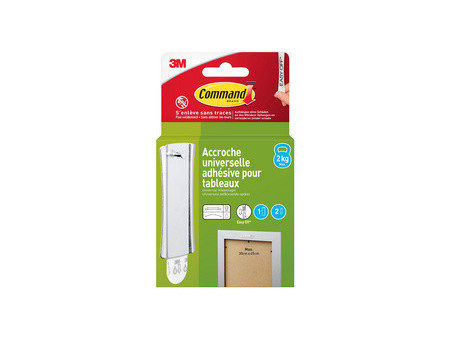 3M Command Crochet de fixation universel, L, argent
