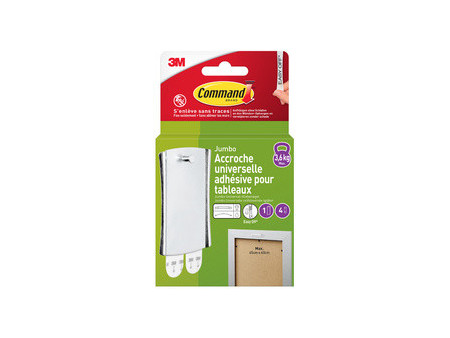 3M Command Crochet de fixation universel, L, argent