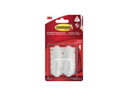 3M Command Crochet design, plastique, taille: S, blanc