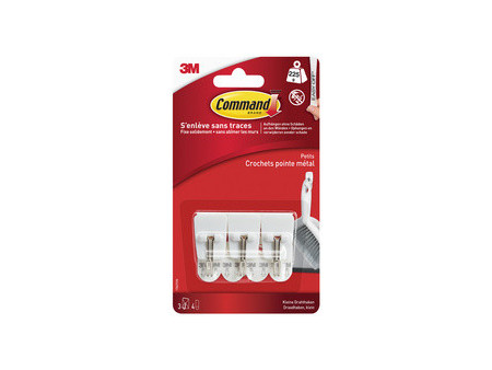 3M Command Crochet avec pointe en métal, blanc, taille: M
