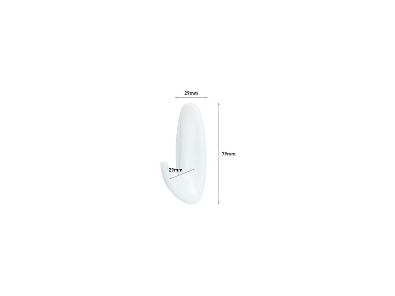 3M Command Crochet design, plastique, taille: M, blanc