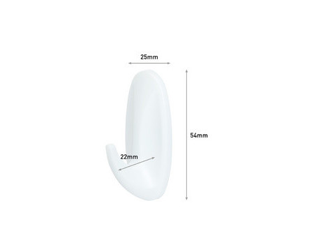 3M Command Crochet design, plastique, taille: M, blanc