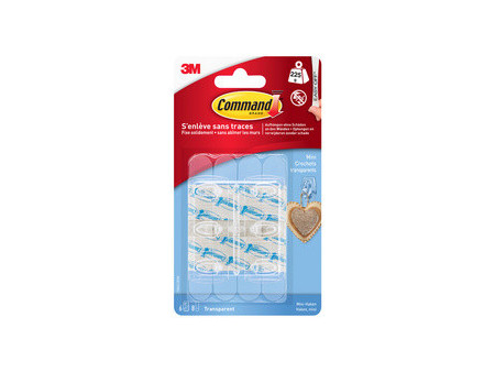 3M Command Mini-crochet, plastique, taille S, transparent