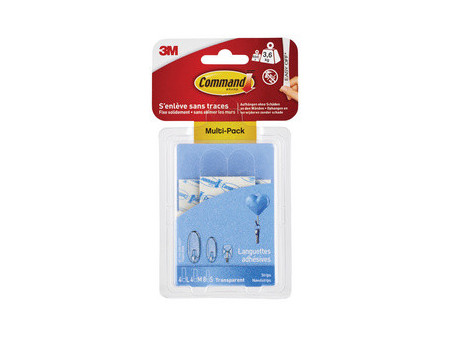 3M Command Recharge languette adhésive, transparent, assorti