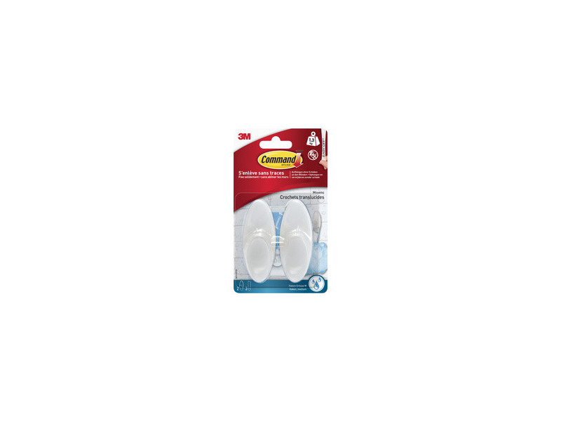 3M Command Crochet pour salle de bain, plastique, blanc