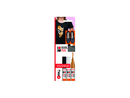 Marabu Marqueur tissu 'Textil Painter Plus', blister de 3