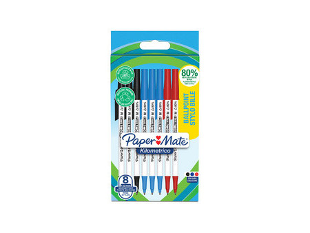 Paper:Mate Stylo à bille Kilometrico, blister de 8, noir