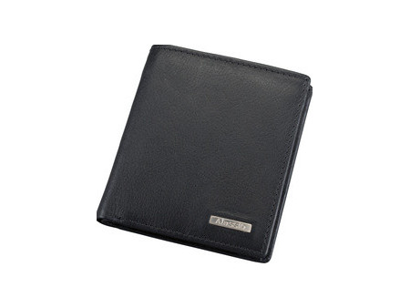 Alassio Mini portefeuille, cuir, format haut, noir