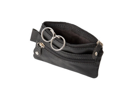 Alassio Étui pour clés, en cuir, noir
