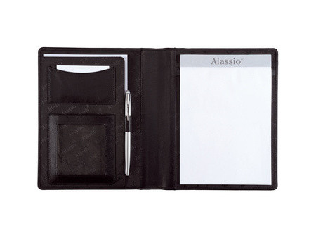 Alassio Conférencier 'BORMIO', A5, cuir nappa, noir