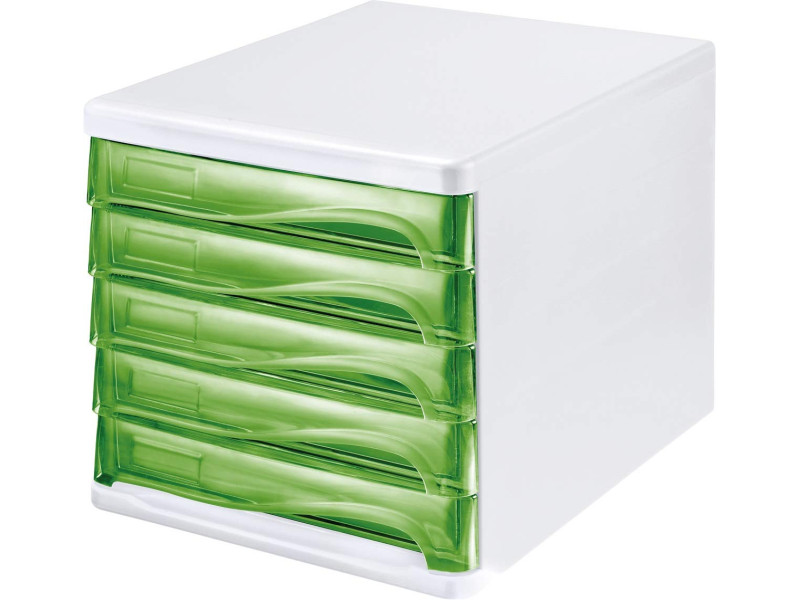 helit Module de classement 'the wave', 5 tiroirs, blanc/vert