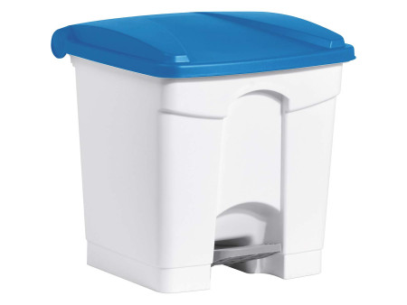 helit Poubelle à pédale 'the step', 30 litres, blanc/jaune