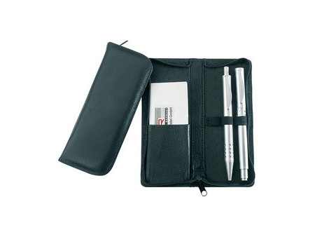 Alassio Etui pour stylos, pour 3 stylos, noir, en cuir