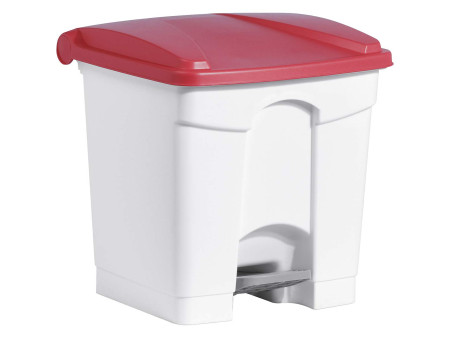 helit Poubelle à pédale 'the step', 30 litres, blanc/bleu