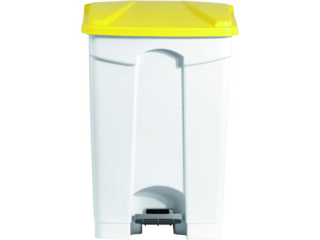 helit Poubelle à pedale 'the step', 45 litres, blanc/jaune