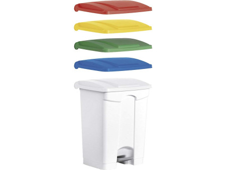 helit Poubelle à pédale 'the step', 70 litres, blanc/vert