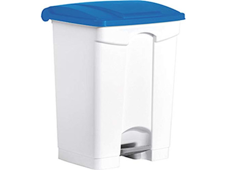 helit Poubelle à pédale 'the step', 70 litres, blanc/blanc