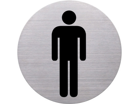helit Pictogramme 'the badge' WC-Hommes, rond, argent