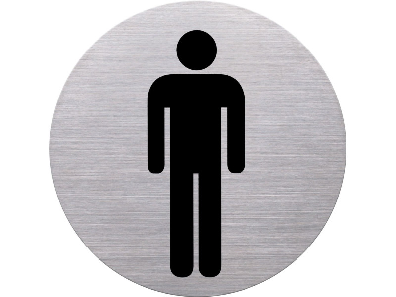 helit Pictogramme 'the badge' WC-Hommes, rond, argent