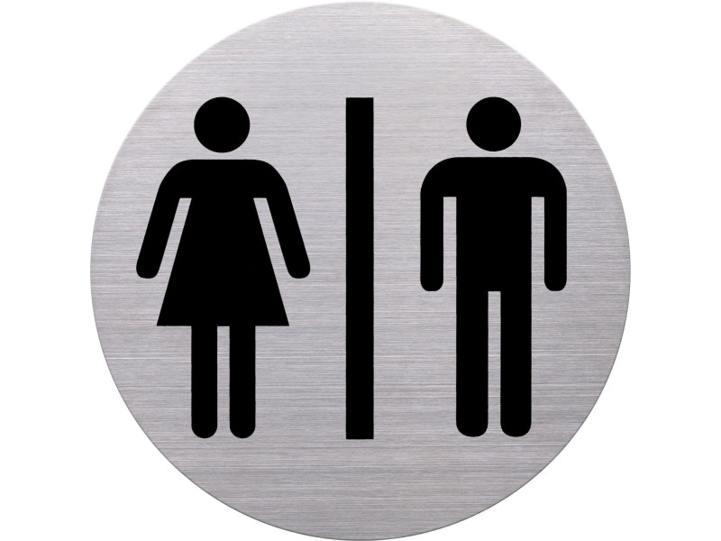 helit Pictogramme 'the badge' WC Femmes & Hommes, argent