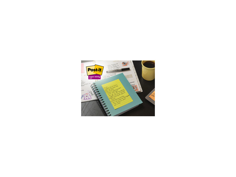 Post-it Bloc-note super sticky notes, 101 x 101 mm, ligné