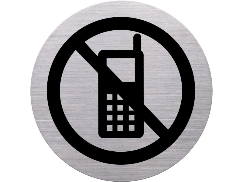 helit Pictogramme 'the badge' portable interdit, argent