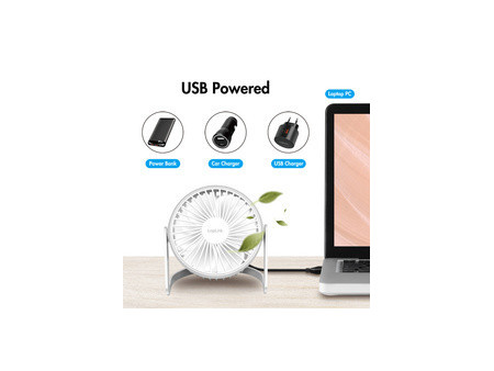 LogiLink Ventilateur de bureau USB, 30 dB, blanc