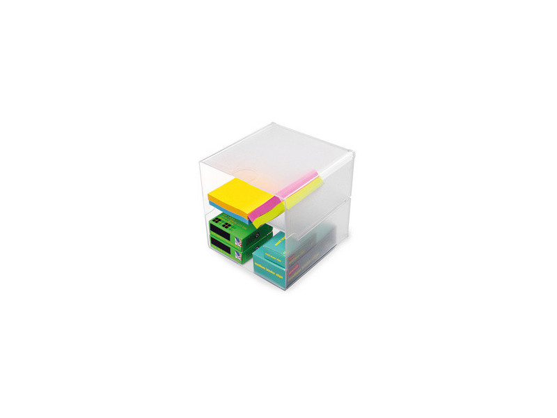 deflecto Boîte de rangement Cube Double, transparent