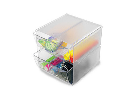 deflecto Boîte de rangement Cube Double, transparent