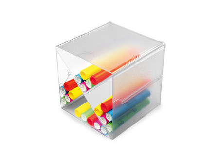 deflecto Boîte de rangement Cube Double, transparent