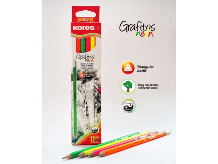 Kores Crayon à papier 'Grafitos Neon', degré de dureté: HB