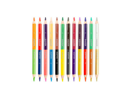 Kores Crayon de couleur Kolores JUMBO DUO, étui carton de 12