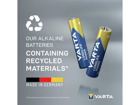 VARTA Pile alcaline Longlife Power, Micro (AAA), 12 pièces