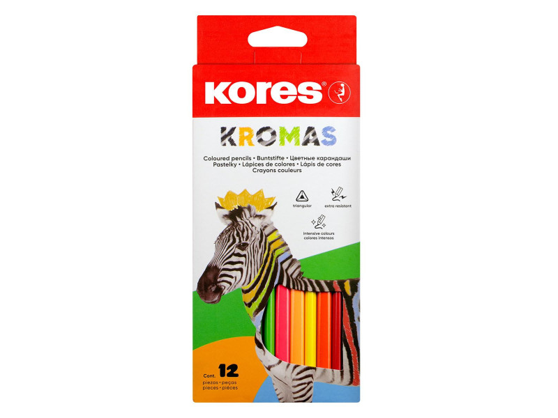 Kores Crayon de couleur 'Kromas', étui en carton de 12