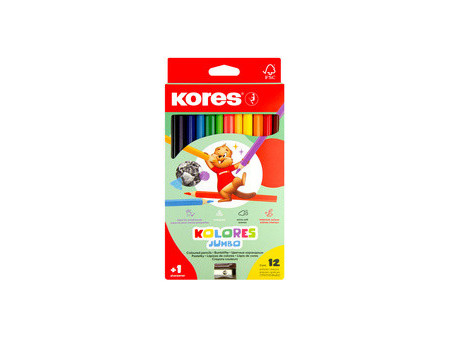 Kores Crayon de couleur 'Kolores JUMBO', étui carton de 24