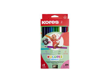 Kores Crayon de couleur 'Kolores JUMBO', étui carton de 24
