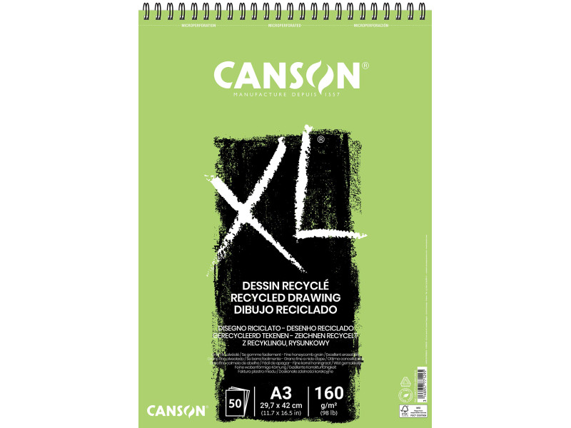 CANSON Bloc à croquis et études 'XL DESSIN RECYCLE', A3