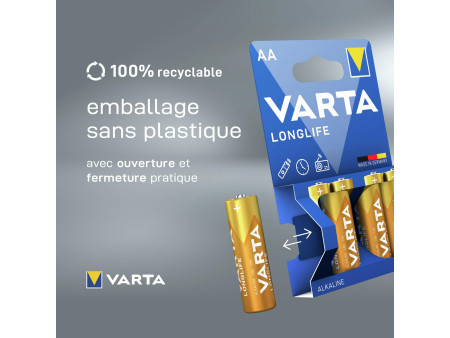 VARTA Pile alcaline Longlife, Mignon (AA), 12 pièces