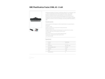 GBC Plastifieuse Fusion 3100L, jusqu'au format A3, noir