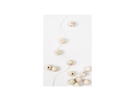 folia Perles en bois CUTE FACES, rond