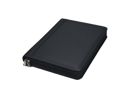 Alassio serviette classeur 'BOSA', A4, cuir nappa, noir
