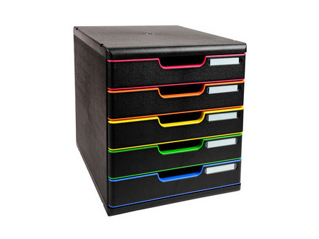 EXACOMPTA Module de classement MODULO A4, 5 tiroirs, bleu