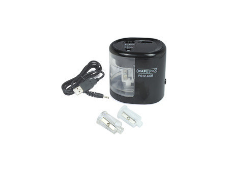 RAPESCO Taille-crayon électrique double PS12-USB, noir