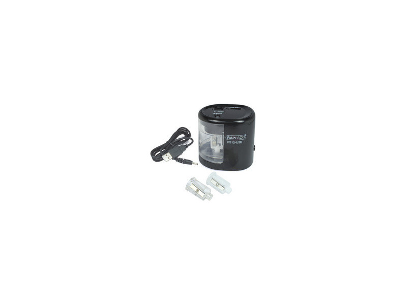 RAPESCO Taille-crayon électrique double PS12-USB, noir