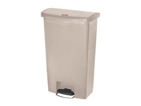 Rubbermaid Collecteur à pédale Slim Jim, 68 litres, beige
