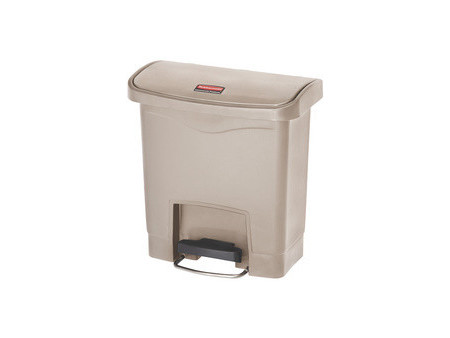 Rubbermaid Collecteur à pédale Slim Jim, 15 litres, beige